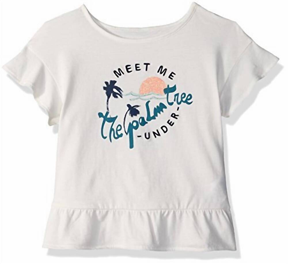 NEW ROXY little kid girls graphic print t-shirt in white